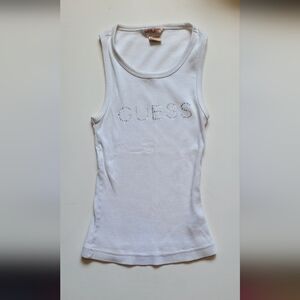 Vintage Guess Women's White Tank Top